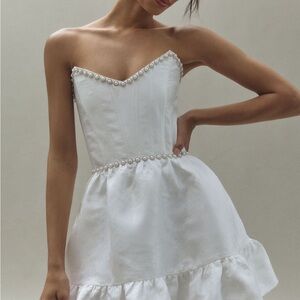 V. Chapman Evie Strapless Fit & Flare Brocade Mini Dress